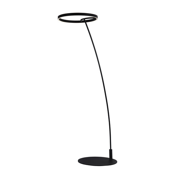 Fantasia Fantasia Guri Stehleuchte mit Schwimmring, mattschwarzes Aluminium und Silikon, Durchmesser 500mm, Höhe 1750mm, max. 34W
