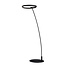 Fantasia Lámpara de pie Fantasia Guri con aro flotante, aluminio y silicona negro mate, diámetro 500mm, altura 1750mm, máx. 34W