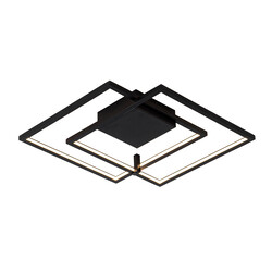 Kota zwarte lamp voor wand en plafond LED 42W 3000K 540x480x60 dimbaar