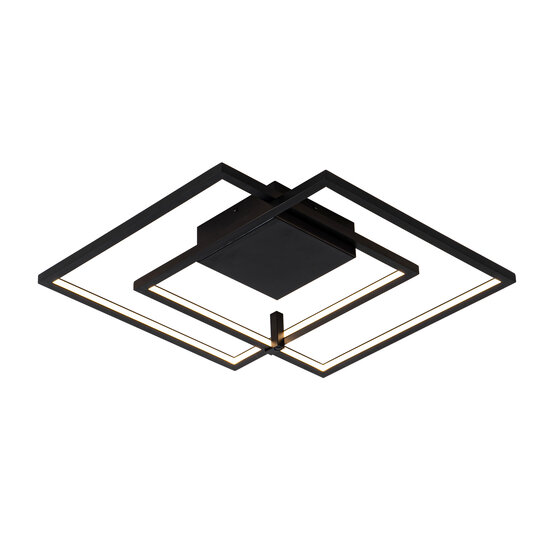 Fantasia Fantasia NORI black LED wall and ceiling lamp, 42W, 3000K warm white, dimmable, 540x480x60 mm