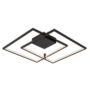 Kota grote wand en plafondlamp LED 56W 3000K zwart675x615x60 dimbaar