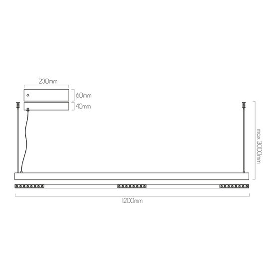Bardot LED 38W 3000K Pendelleuchte 1200mm Punkte