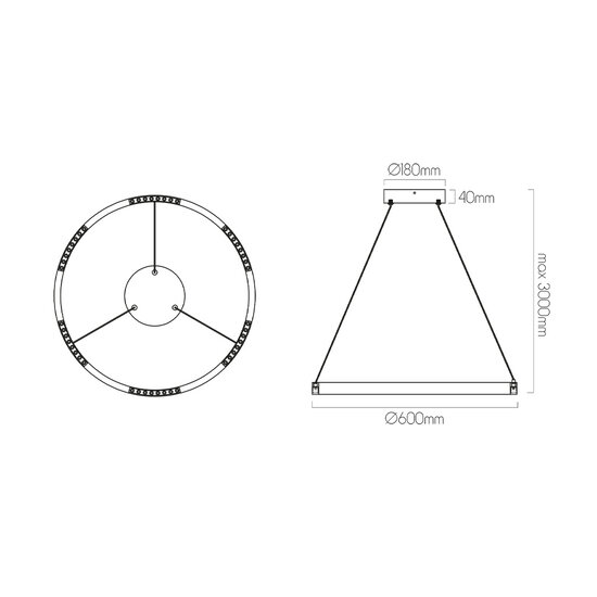 Fantasia Fantasia Bardot ronde hanglamp LED 41W 3000K mat zwart dimbaar