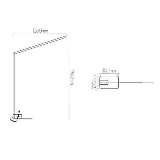 Fantasia Fantasia Bardot lámpara de pie LED 20W 3000K negro mate, con luz de lectura, 1250 x 1960 mm