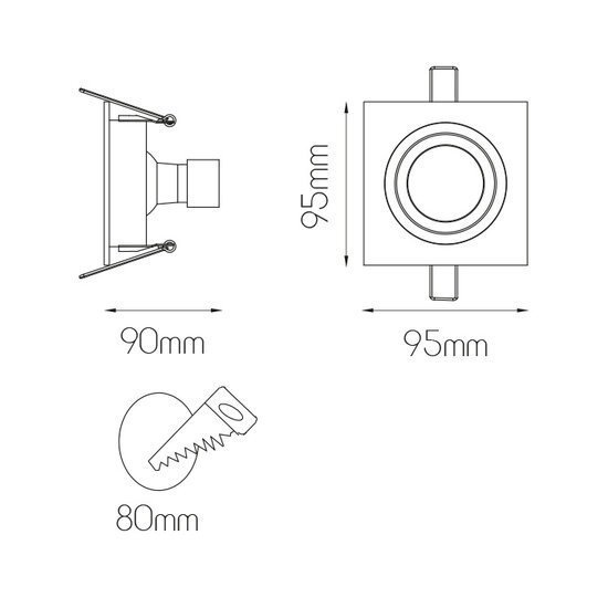 Mozes I recessed spotlight ALU 1x 5W LED GU10 dimmable incl.
