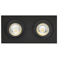 Mozes I zwarte inbouwspot 2x 5W LED GU10 dimbaar incl.