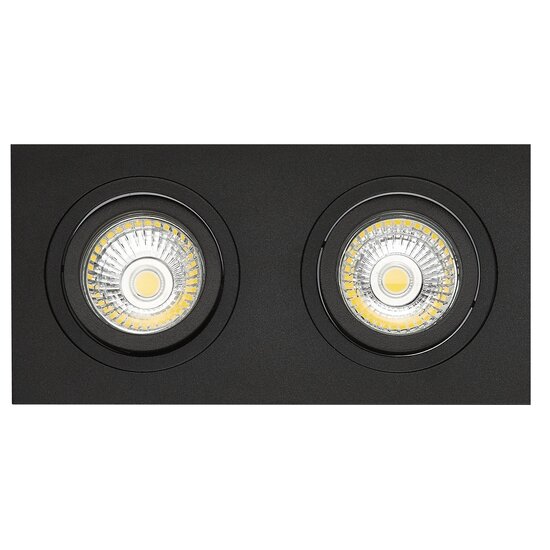 Mozes I zwarte inbouwspot 2x 5W LED GU10 dimbaar incl.