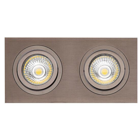 Fantasia Fantasia ZOOM I recessed spotlight, bronze, 2x 5W LED GU10, dimmable, 2700K, IP20, aluminium, bulbs included