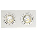 Fantasia Zoom II Einbaustrahler weiß, 2x GU10 5W LED dimmbar inkl., 2700K warmweiß, Aluminium, 95x190mm, IP20
