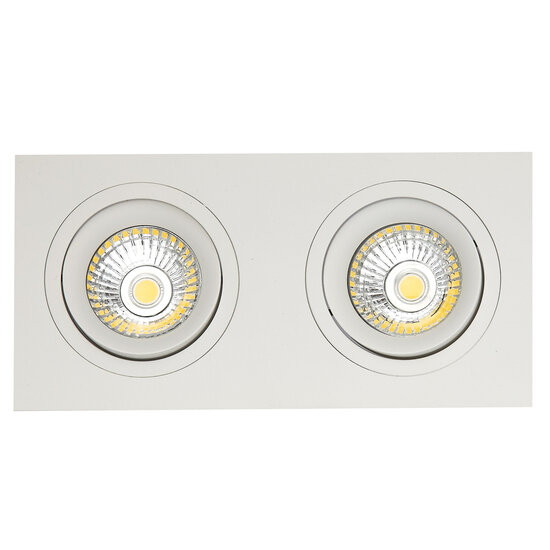 Fantasia Fantasia ZOOM II inbouwspot wit, 2x GU10 5W LED dimbaar incl., 2700K warm wit, aluminium, 95x190mm, IP20