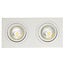 Fantasia Zoom II Einbaustrahler weiß, 2x GU10 5W LED dimmbar inkl., 2700K warmweiß, Aluminium, 95x190mm, IP20