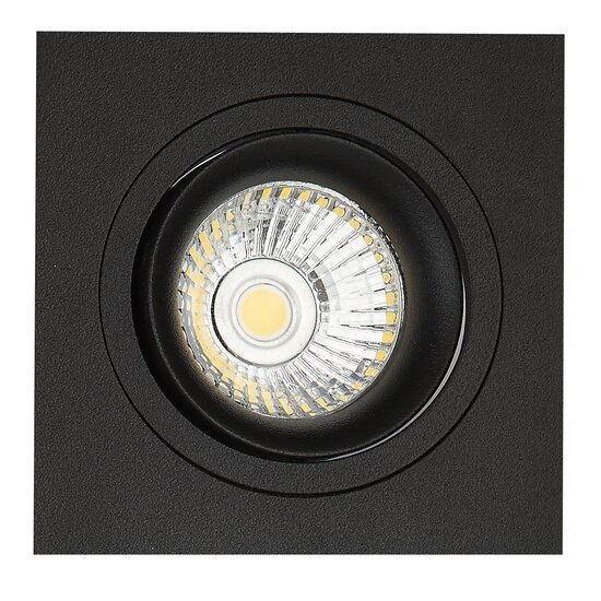 Fantasia Fantasia Zoom II zwarte inbouwspot met 1x 5W GU10 LED, dimbaar, 2700K warm wit licht, 95x95mm