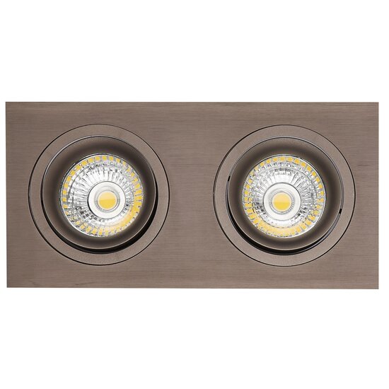 Foco empotrable Mozes II bronce 2x 5W LED GU10 regulable incl.
