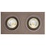Fantasia Zoom II recessed spotlight bronze, 2x 5W LED GU10 dimmable, 400 lumen, 2700K warm white, Ra>80, IP20, 95x190 mm