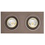 Mozes II bronze recessed spotlight 2x 5W LED GU10 dimmable incl.
