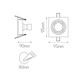 Fantasia Fantasia Mozes III inbouwspot van aluminium met GU10-fitting en een dimbare 5W LED-lamp