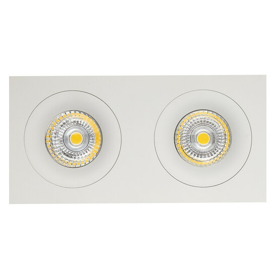 Fantasia Fantasia Mozes III Einbaustrahler aus weißem Aluminium mit 2x GU10-Fassung und dimmbarer 5W-LED