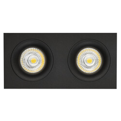 Mozes III black recessed spotlight 2x 5W LED GU10 dimmable incl.