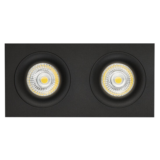 Mozes III black recessed spotlight 2x 5W LED GU10 dimmable incl.
