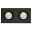 Mozes III black recessed spotlight 2x 5W LED GU10 dimmable incl.