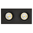 Mozes III zwarte inbouwspot 2x 5W LED GU10 dimbaar incl.