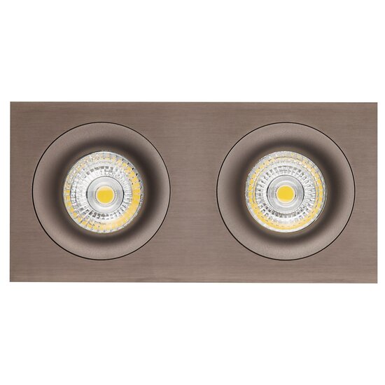 Fantasia Fantasia Mozes III Einbaustrahler aus bronzefarbenem Aluminium mit 2x GU10-Fassung und dimmbarer 5W-LED