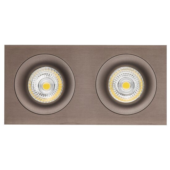 Fantasia Fantasia Mozes III inbouwspot van aluminium in brons met 2x GU10-fitting en dimbare 5W LED