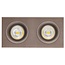Fantasia Spot encastrable Fantasia Mozes III en aluminium bronze avec 2x douille GU10 et LED 5W dimmable