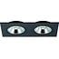 Fantasia Fantasia Berama rechthoekige inbouwspot van aluminium in zwart met 2x AR111-fitting en 12,4W LED incl.