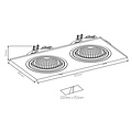 Fantasia Fantasia Berama rechteckiger Einbaustrahler aus schwarzem Aluminium mit 2x AR111-Fassung und 12,4W-LED inklusive