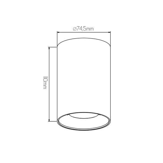 Tubo h110mm blanc 1x 5W LED GU10 dimmable incl.