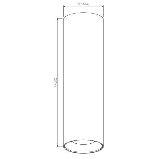 Tubo h250mm blanc 1x 5W LED GU10 dimmable incl.