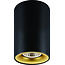 Fantasia Fantasia Zolan plafondspot in zwart en goud, aluminium, hoogte 110 mm, GU10-fitting, dimbaar, LED 5W incl.