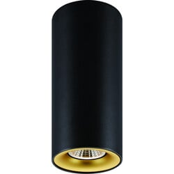 Zolan cylindrical ceiling light black-gold GU10 dimmable