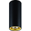Fantasia Fantasia Buto cilindrische plafondlamp van aluminium in zwart met goud en GU10-fitting, dimbare 5W LED