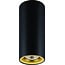 Fantasia Zolan cilindrische plafondlamp in aluminium, zwart met goud, GU10-fitting met dimbare 5W LED, 400 lumen, 2700K, IP20