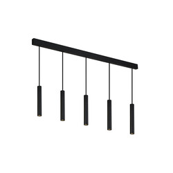 Fantasia Paloma LED hanglamp zwart, 5-lichts aluminium