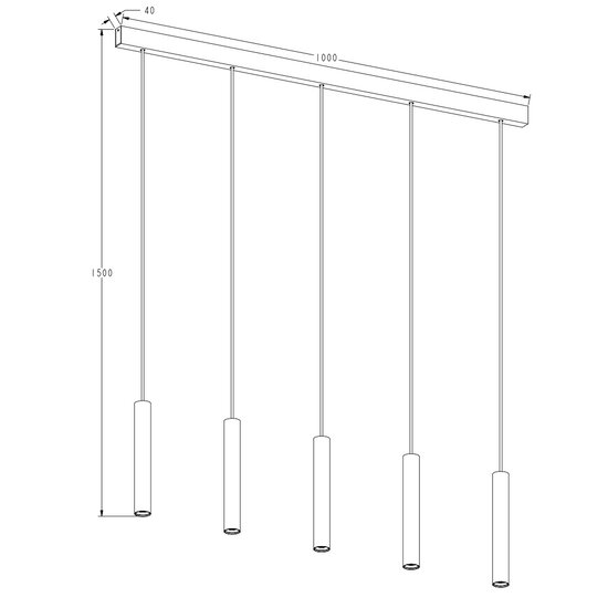 Fantasia Fantasia Paloma LED-Pendelleuchte mit 5 Lichtpunkten à 4,5 Watt, schwarzes Aluminium, 2700K warmweiß