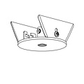 70mm Ø60mm built-in base for pendant - white