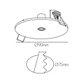 Base empotrada para colgante 90mm Ø75mm - blanco