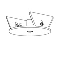 Base empotrada para colgante 90mm Ø75mm - blanco