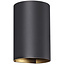 Fantasia Fantasia Radu black round wall light with 2x GU10 fitting (bulb excl., max 50W), IP20