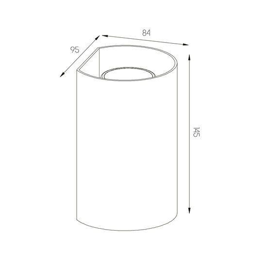 Dorada zwart wandlicht rond 2xGU10 excl (max 50W)