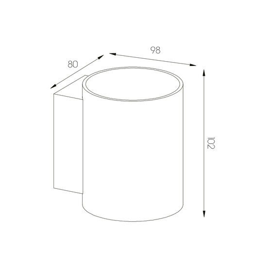 Mido wit wandlicht rond G9 excl (max 40W)