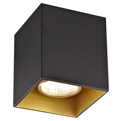 Barbara black and gold ceiling light square 1xGU10 excl (max 50W)
