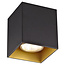 Fantasia Fantasia Barbara square ceiling light in black / gold for one GU10 bulb (excl.), width 82.5 mm, height 95 mm, IP20