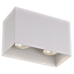 Barbara double white ceiling light rectangle 2xGU10 excl (max 50W)