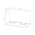 Barbara double white ceiling light rectangle 2xGU10 excl (max 50W)