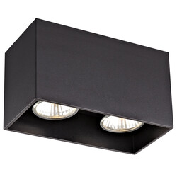 Barbara double black ceiling light rectangle 2xGU10 excl (max 50W)