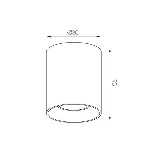 Plafonnier rond noir Barbara 1xGU10 excl (max 50W)